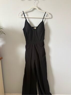 Black V-Neck Wide-Leg Jumpsuit